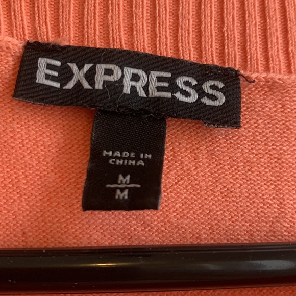 Express orange long sleeve sweater with rhinestones - Picture 3 of 5